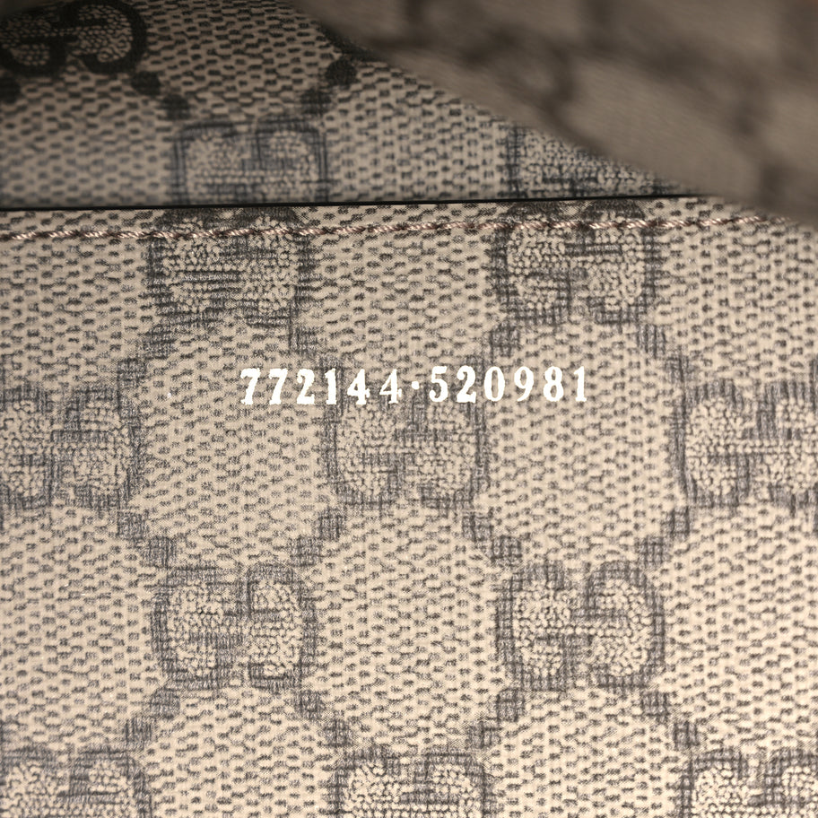 Gucci Canvas Calfskin Logo Print Medium Tote Bag Brown Image 8