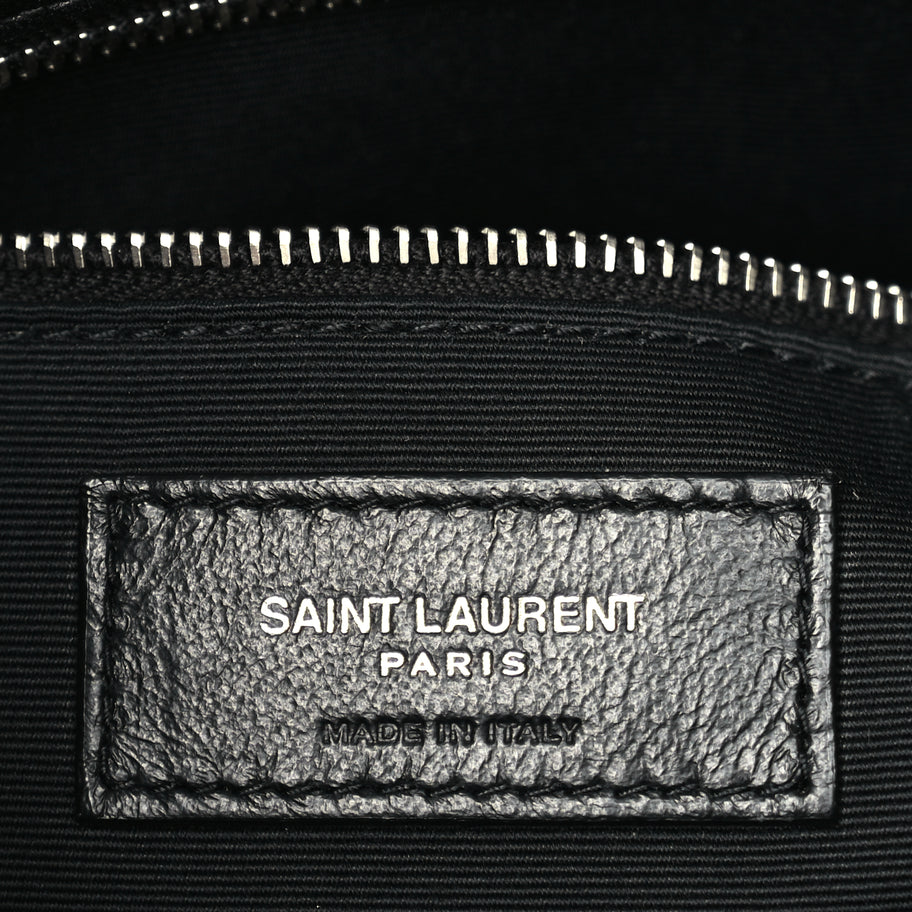 Saint Laurent Lambskin Quilted Medium Loulou Puffer Monogram Chain Satchel Black Image 5