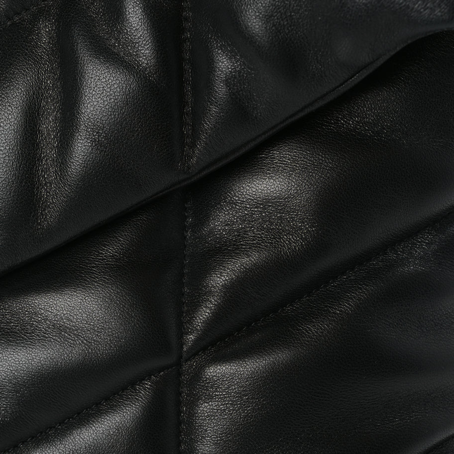 Saint Laurent Lambskin Quilted Medium Loulou Puffer Monogram Chain Satchel Black Image 6