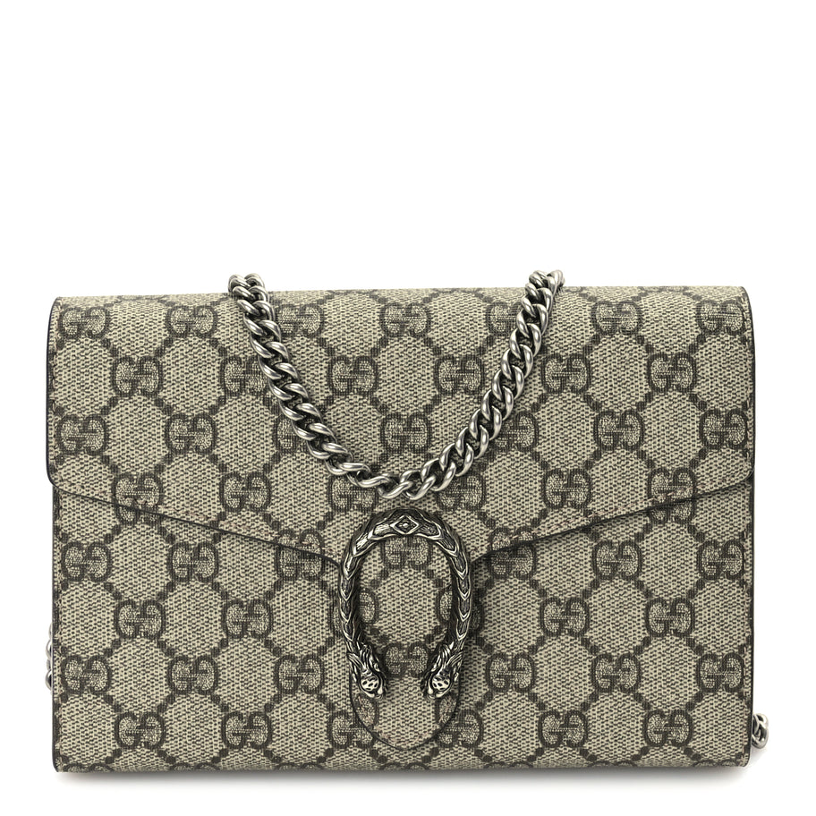Gucci GG Supreme Monogram Mini Dionysus Chain Wallet Beige Taupe Image 1