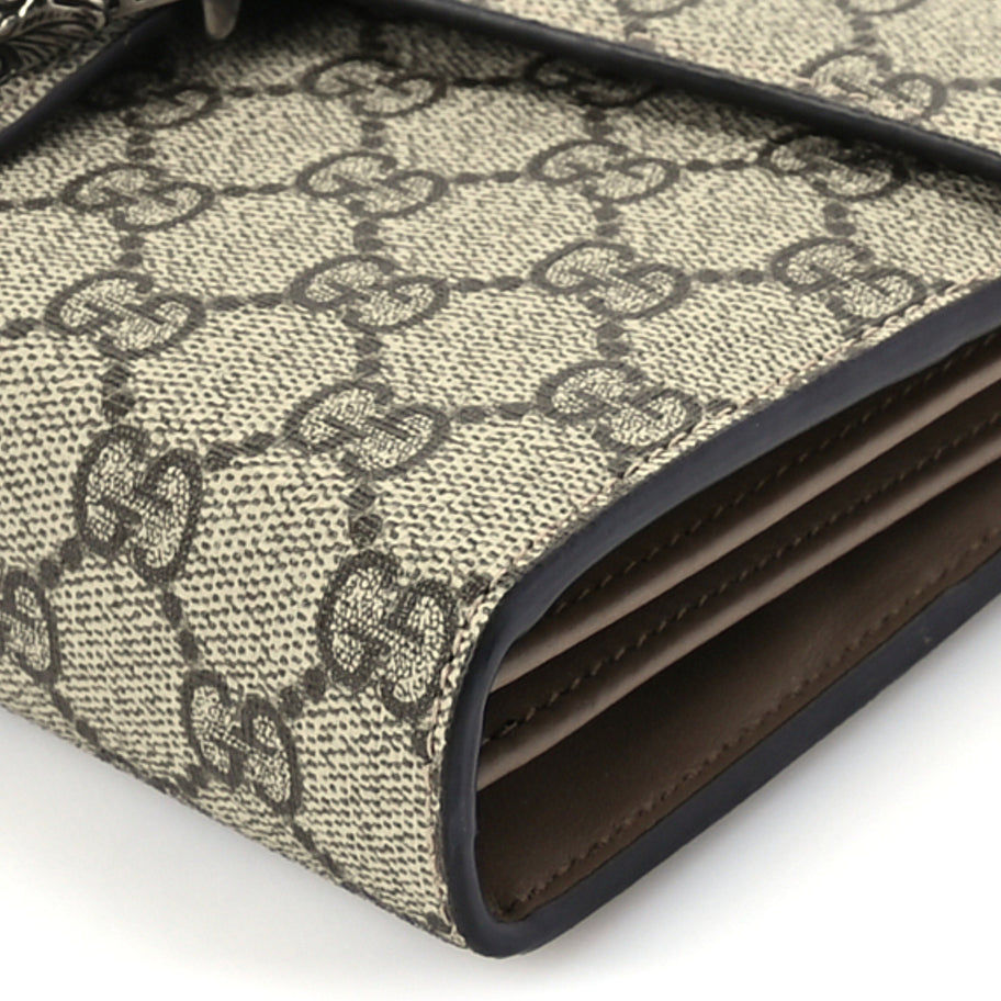 Gucci GG Supreme Monogram Mini Dionysus Chain Wallet Beige Taupe Image 9