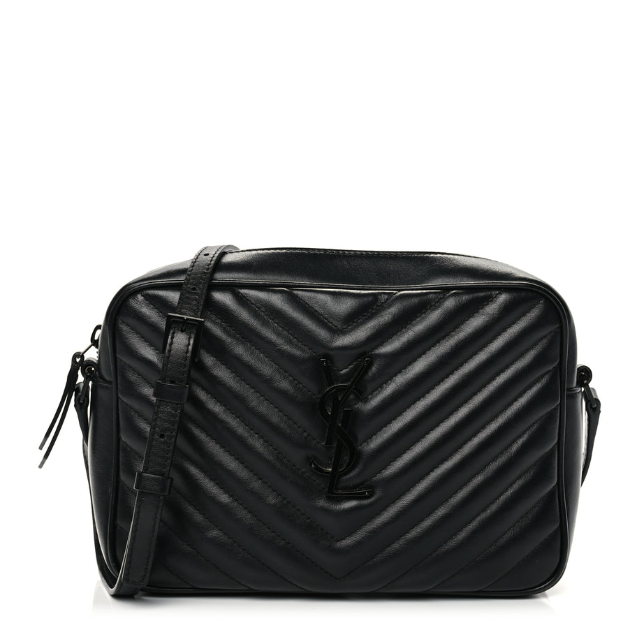 Saint Laurent Calfskin Matelasse Monogram Monochrome Lou Camera Bag Black Image 1