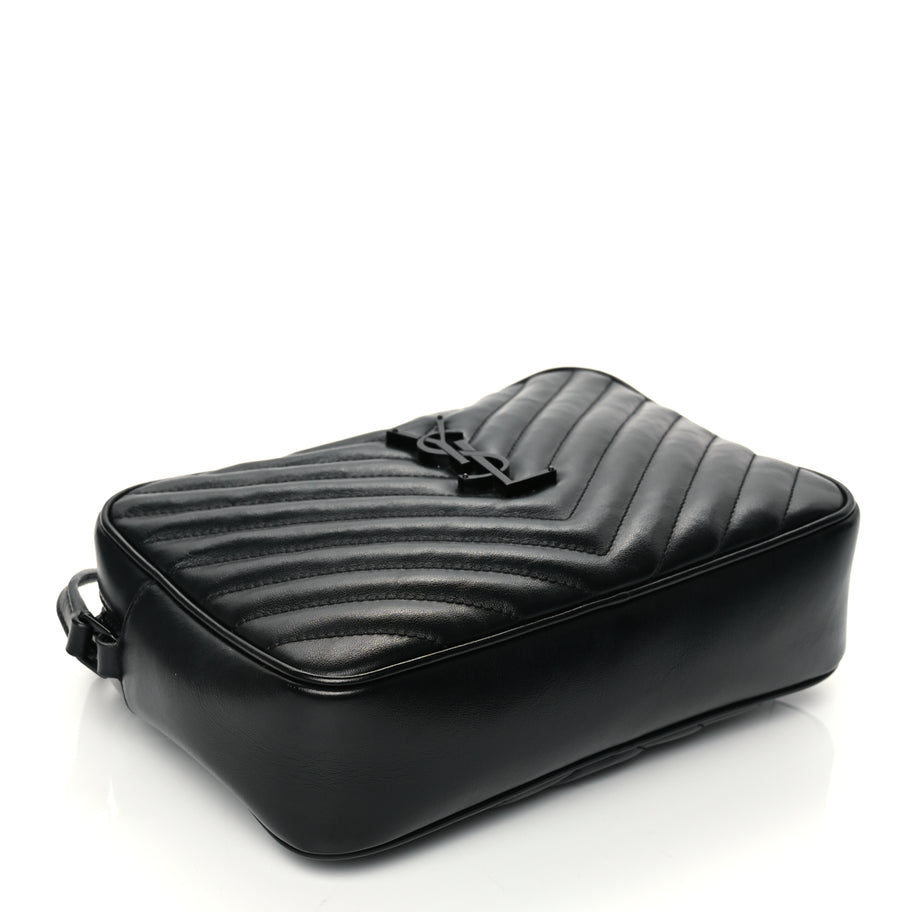 Saint Laurent Calfskin Matelasse Monogram Monochrome Lou Camera Bag Black Image 3