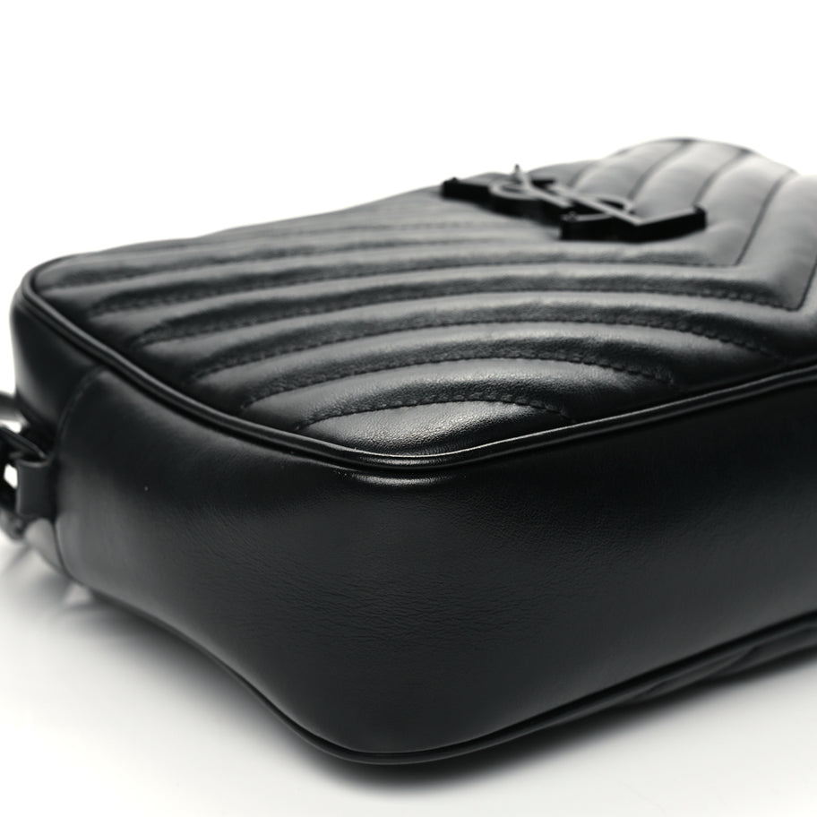 Saint Laurent Calfskin Matelasse Monogram Monochrome Lou Camera Bag Black Image 8