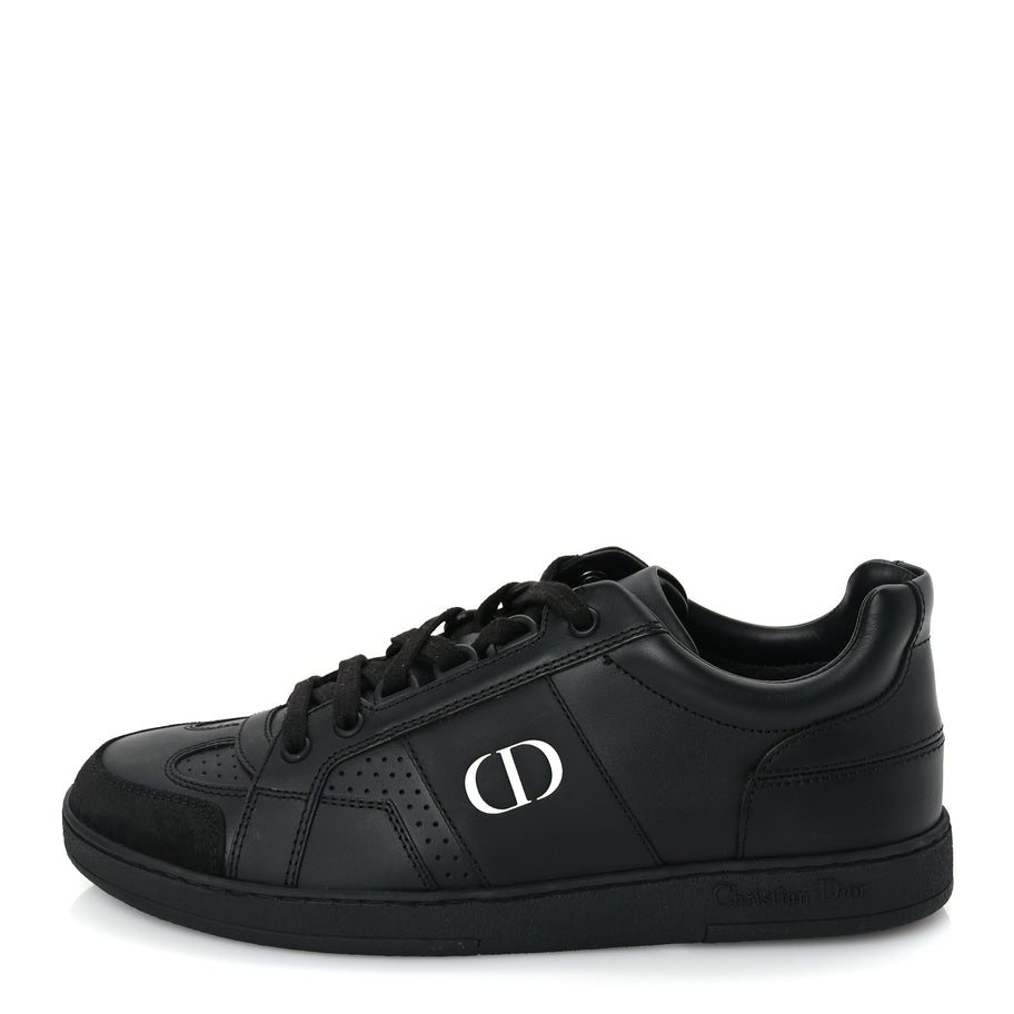Christian Dior Calfskin Suede Logo Sneakers 36.5 Black Image 1