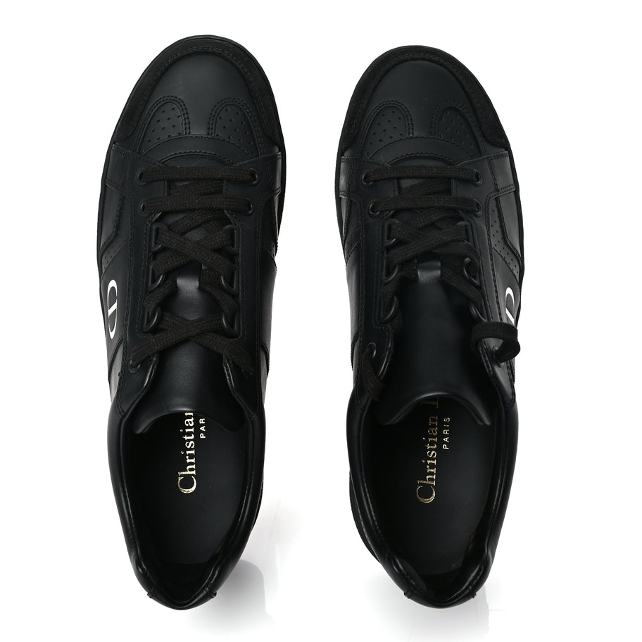 Christian Dior Calfskin Suede Logo Sneakers 36.5 Black Image 2
