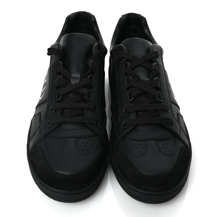 Christian Dior Calfskin Suede Logo Sneakers 36.5 Black Image 3