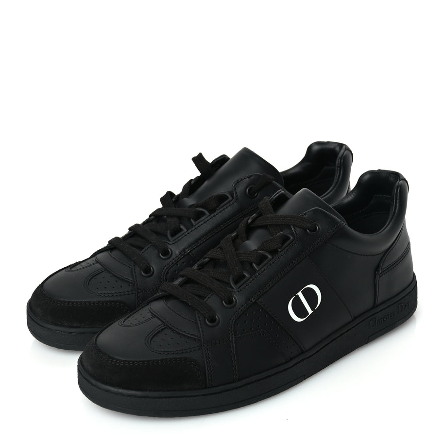 Christian Dior Calfskin Suede Logo Sneakers 36.5 Black Image 4