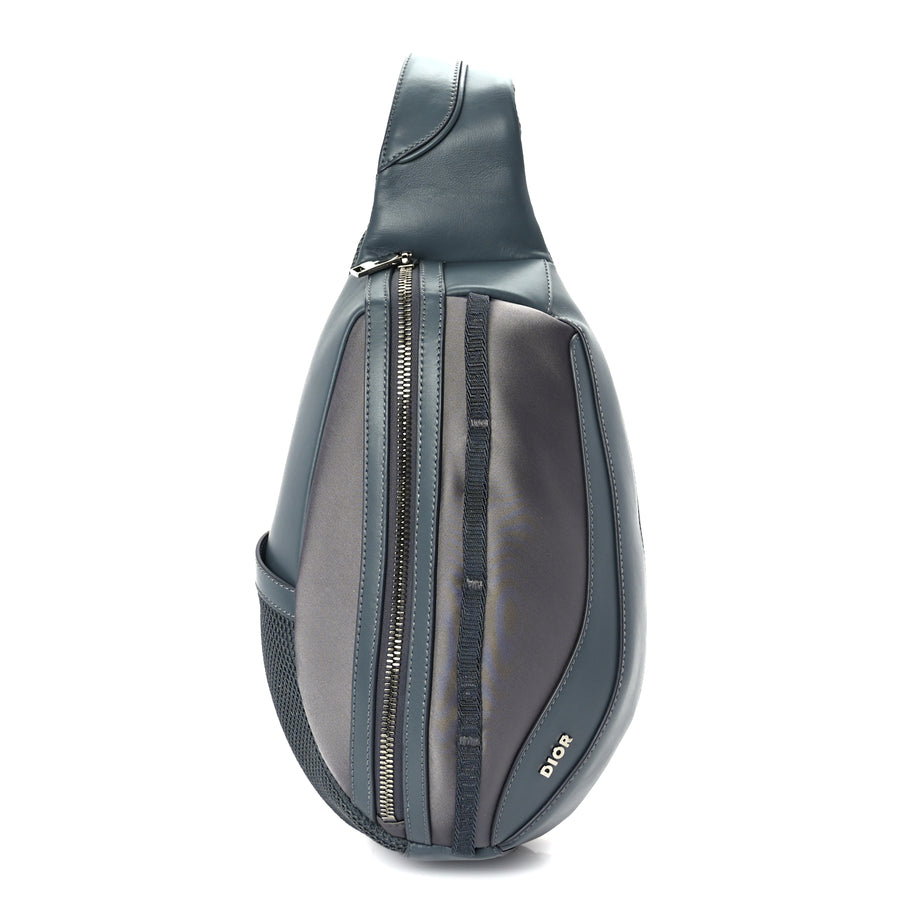 Christian Dior Calfskin Nylon Scarab Sling Bag  Grey Image 1