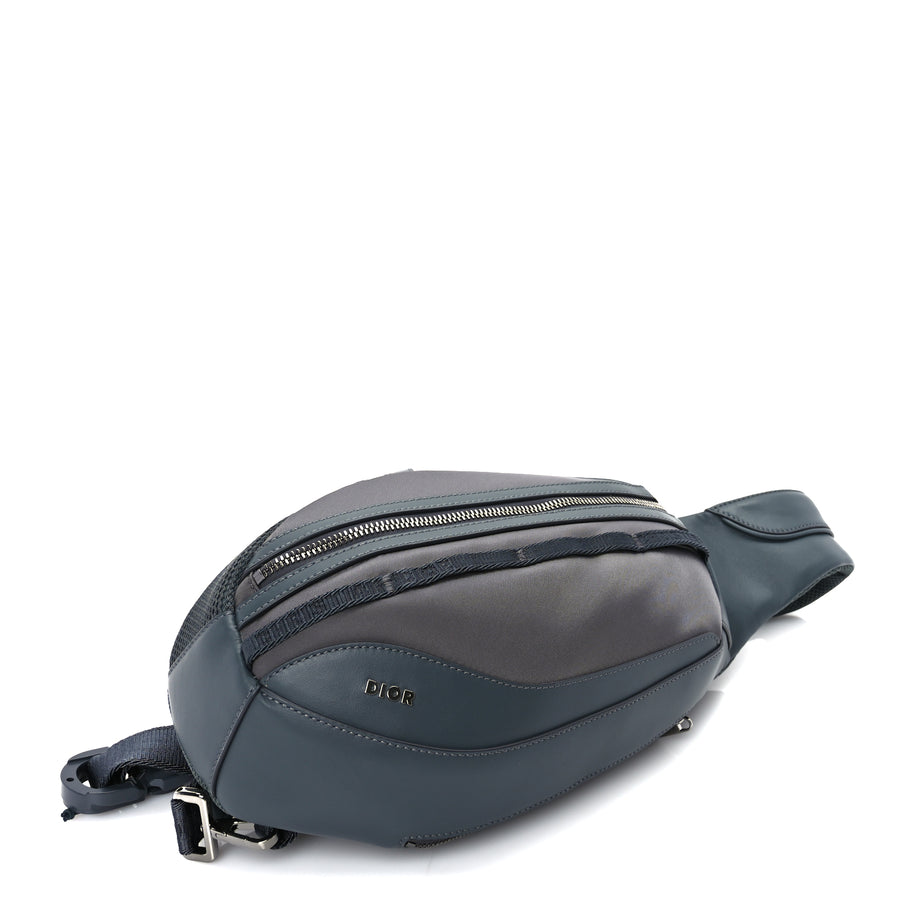 Christian Dior Calfskin Nylon Scarab Sling Bag  Grey Image 3