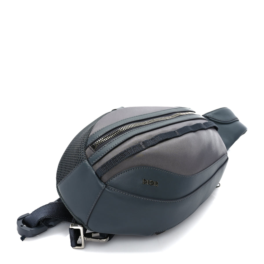 Christian Dior Calfskin Nylon Scarab Sling Bag  Grey Image 7