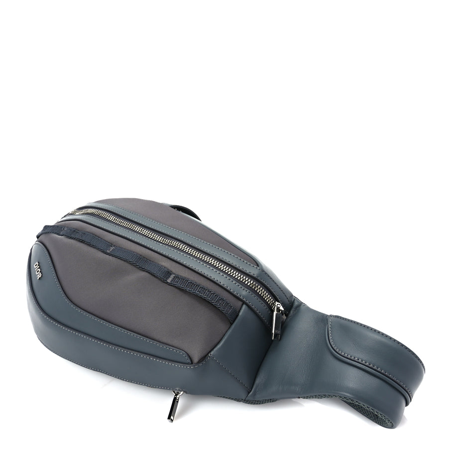 Christian Dior Calfskin Nylon Scarab Sling Bag  Grey Image 8