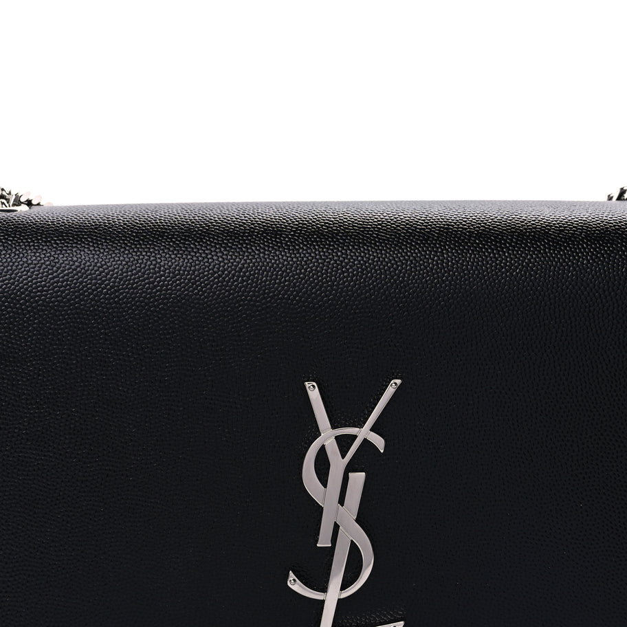 Saint Laurent Grain De Poudre Medium Classic Monogram Kate Satchel Black Image 6