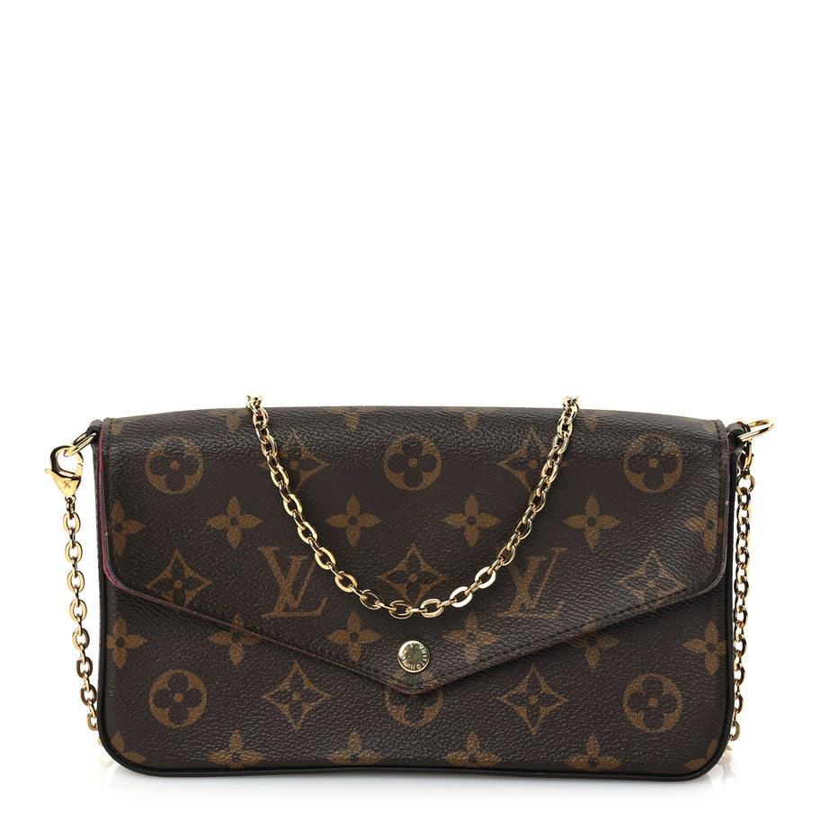 Louis Vuitton Monogram Pochette Felicie Chain Wallet  Fuchsia Image 1