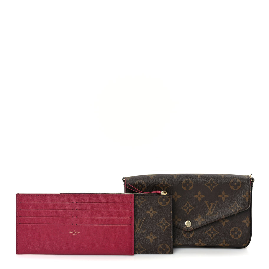 Louis Vuitton Monogram Pochette Felicie Chain Wallet  Fuchsia Image 2
