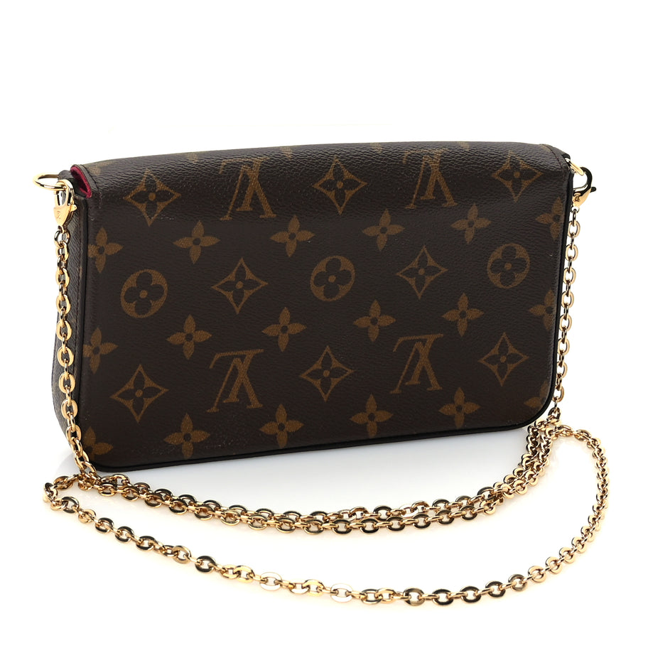 Louis Vuitton Monogram Pochette Felicie Chain Wallet  Fuchsia Image 3