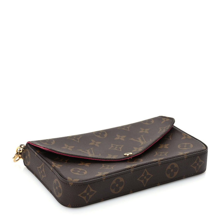 Louis Vuitton Monogram Pochette Felicie Chain Wallet  Fuchsia Image 4