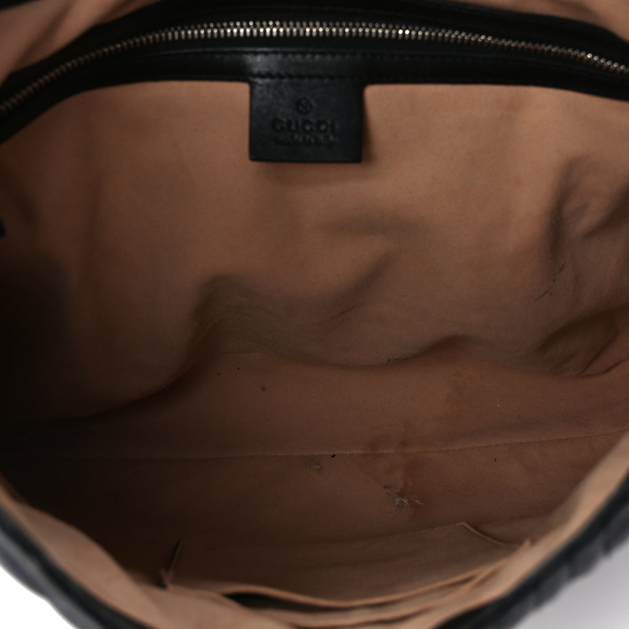 Gucci Calfskin Web Quilted Medium Dionysus Hobo Black Image 4