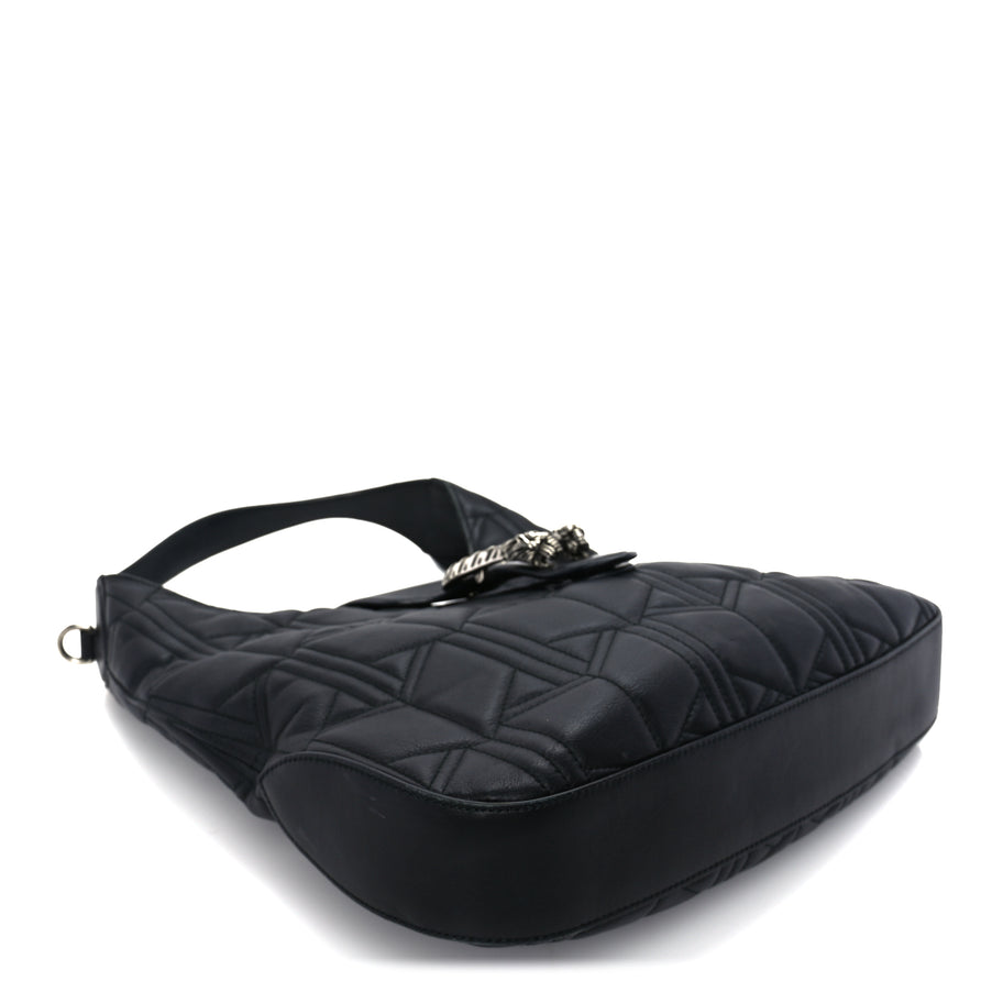 Gucci Calfskin Web Quilted Medium Dionysus Hobo Black Image 8