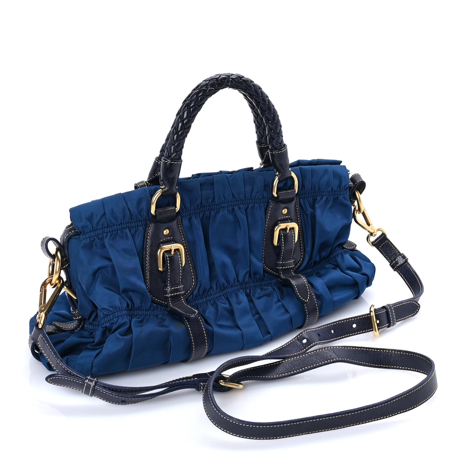 Prada Tessuto Nylon Gaufre Shopping Satchel Bluette Image 2