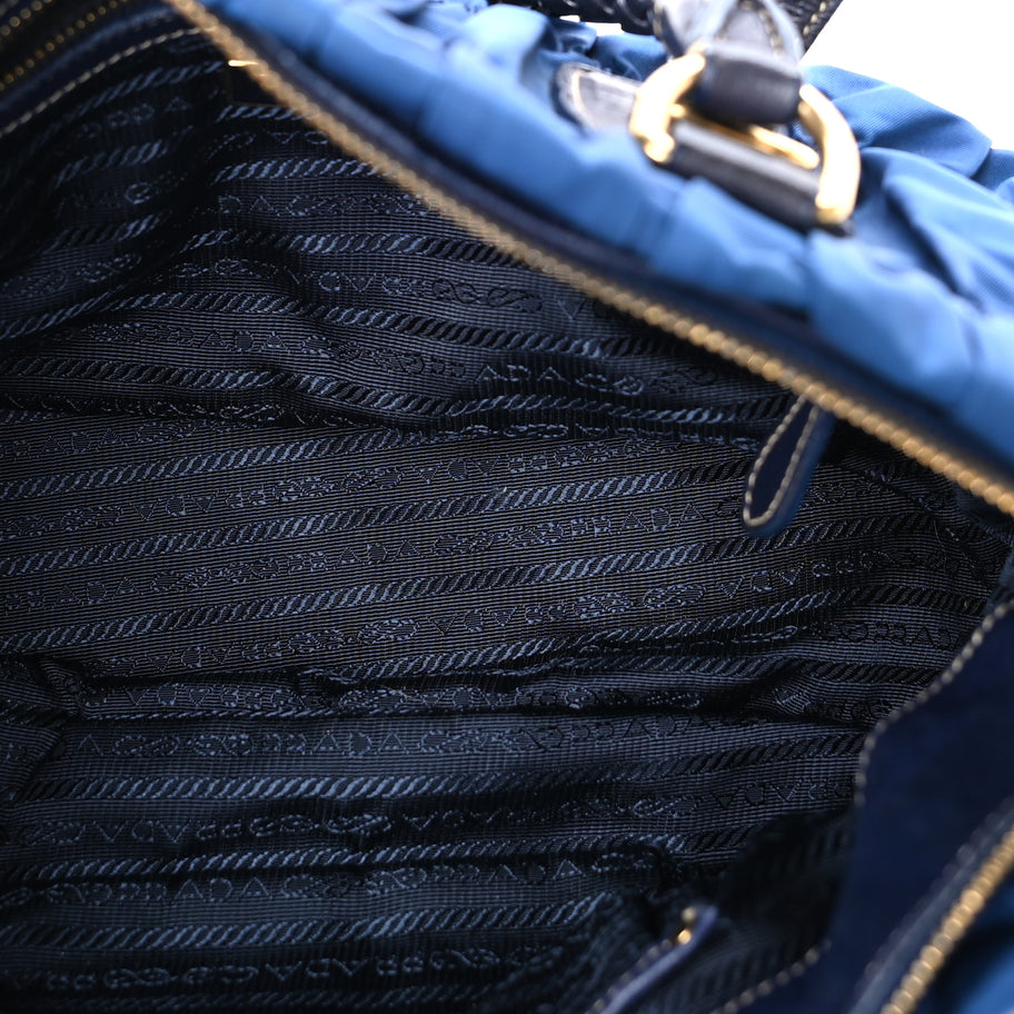 Prada Tessuto Nylon Gaufre Shopping Satchel Bluette Image 4