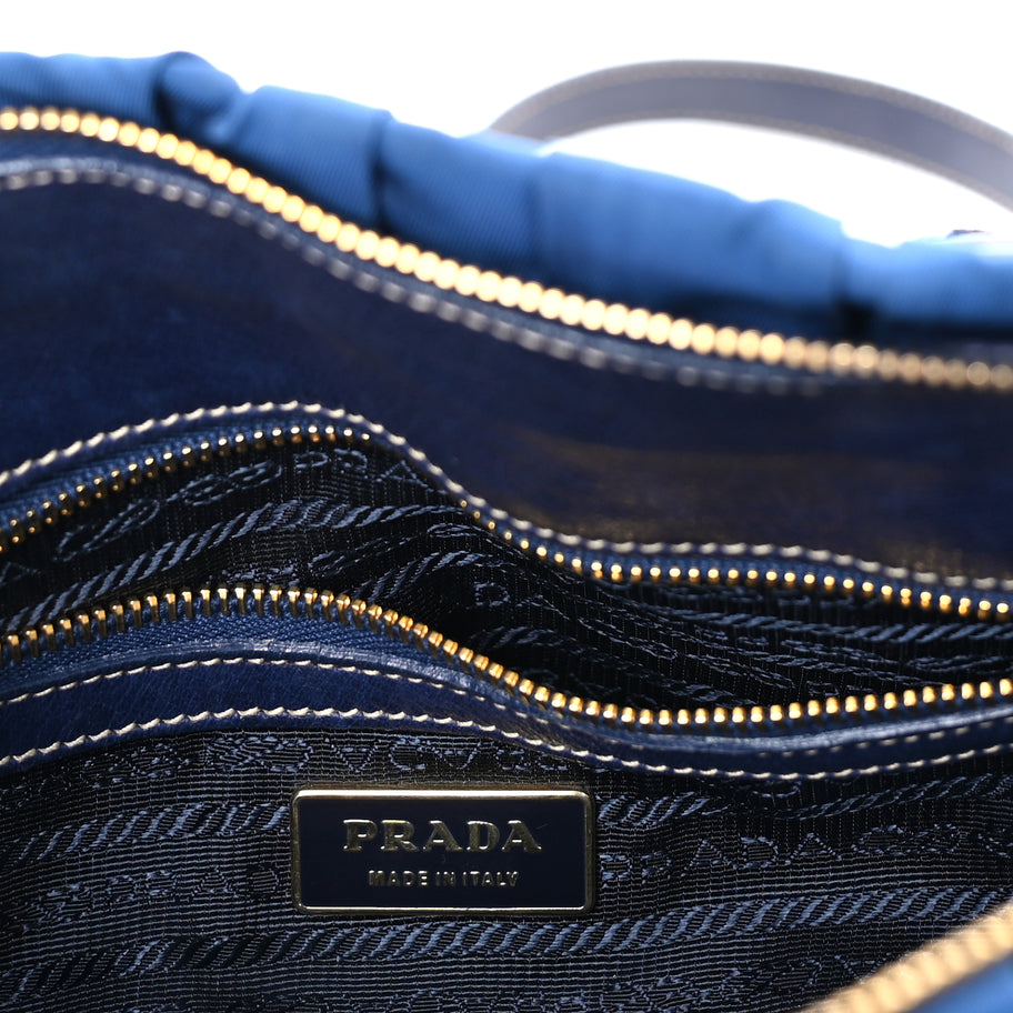 Prada Tessuto Nylon Gaufre Shopping Satchel Bluette Image 5