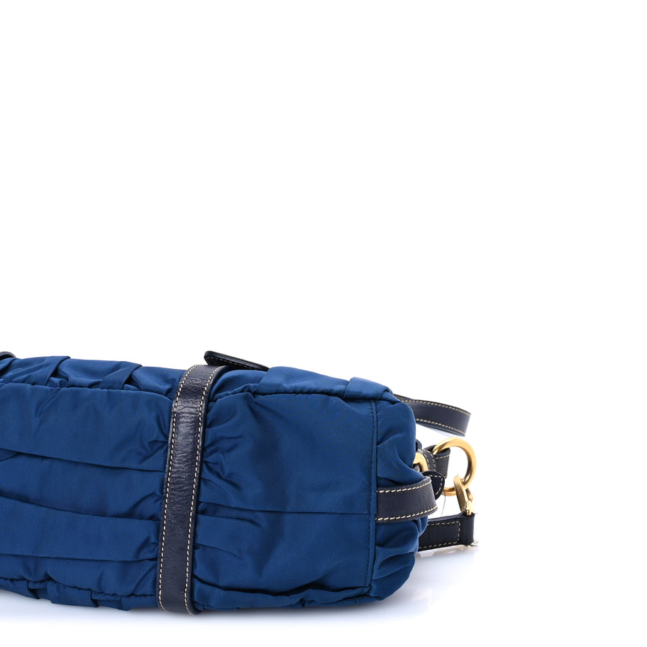 Prada Tessuto Nylon Gaufre Shopping Satchel Bluette Image 8
