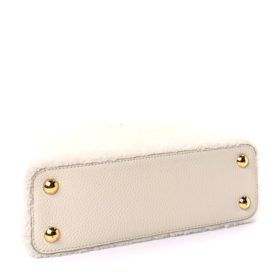 Louis Vuitton Shearling Calfskin Capucines BB White Image 3
