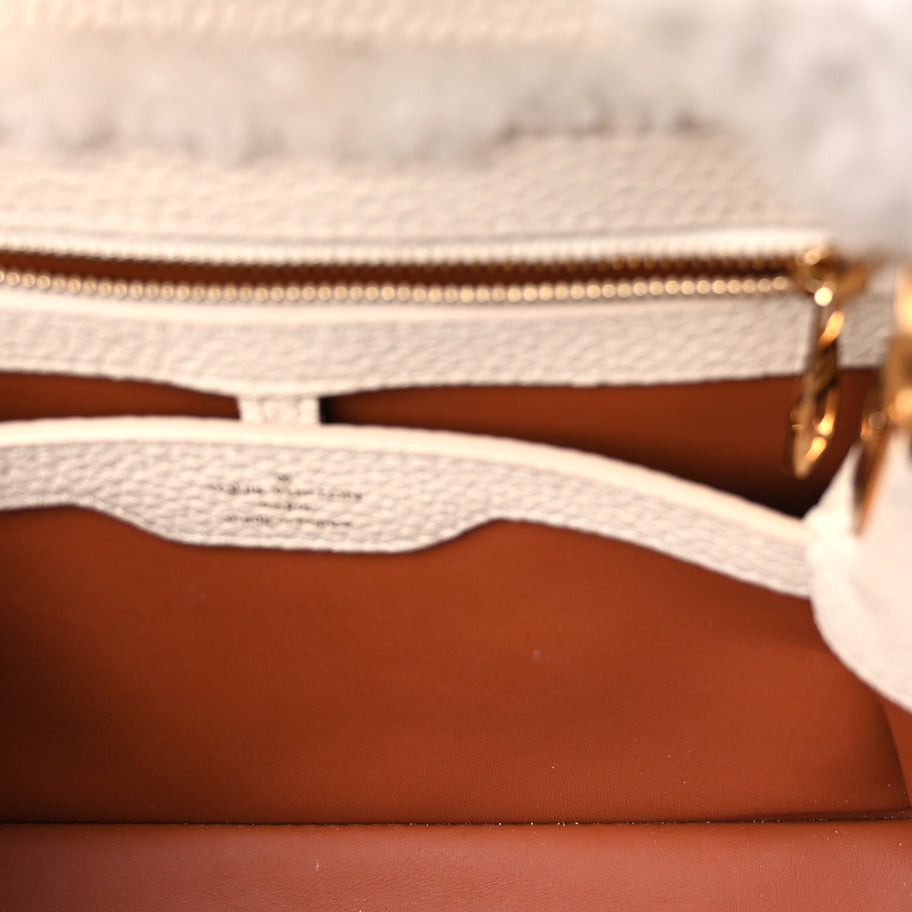Louis Vuitton Shearling Calfskin Capucines BB White Image 4