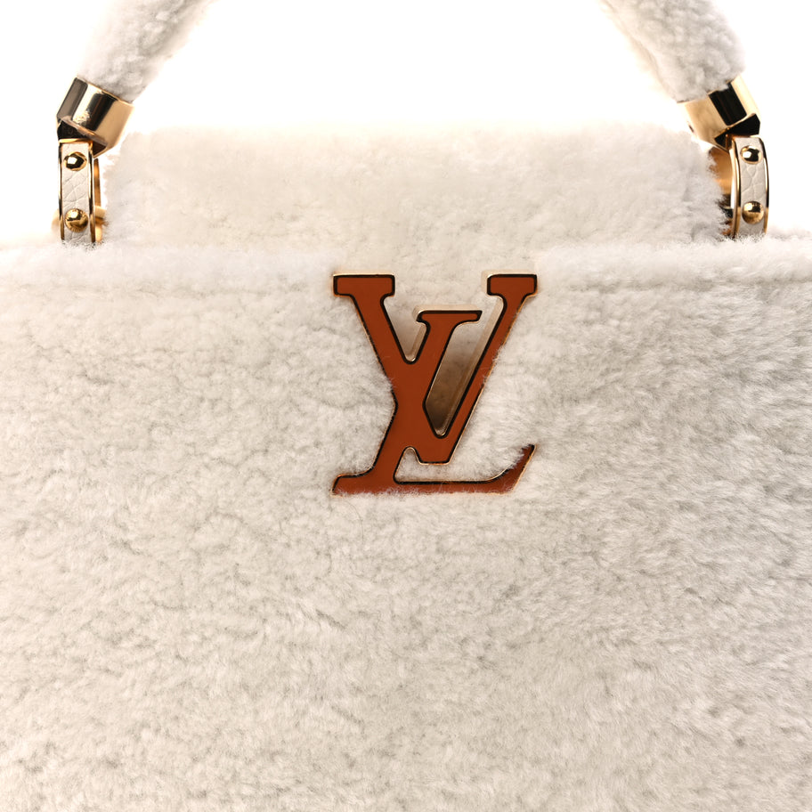 Louis Vuitton Shearling Calfskin Capucines BB White Image 6