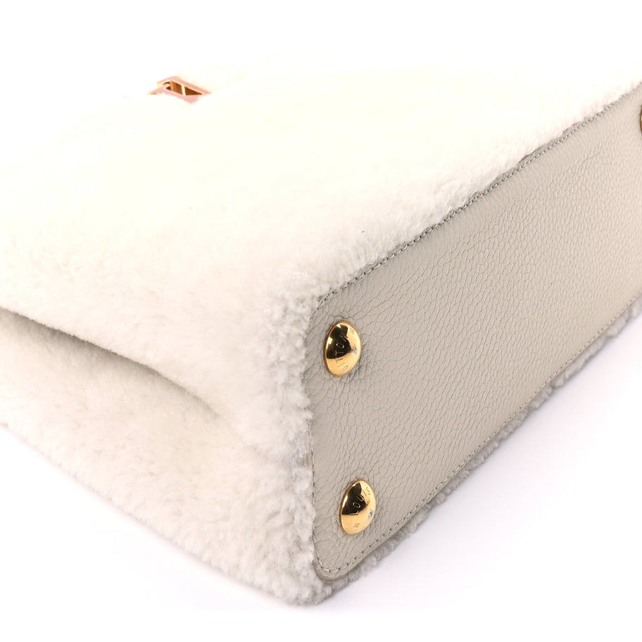 Louis Vuitton Shearling Calfskin Capucines BB White Image 7