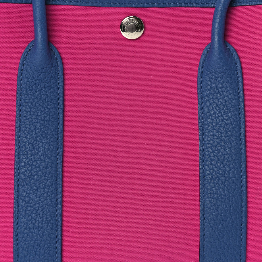 Hermes Toile Officier Negonda Garden Party Tote 30 TPM Magnolia Bleu Agate Image 6