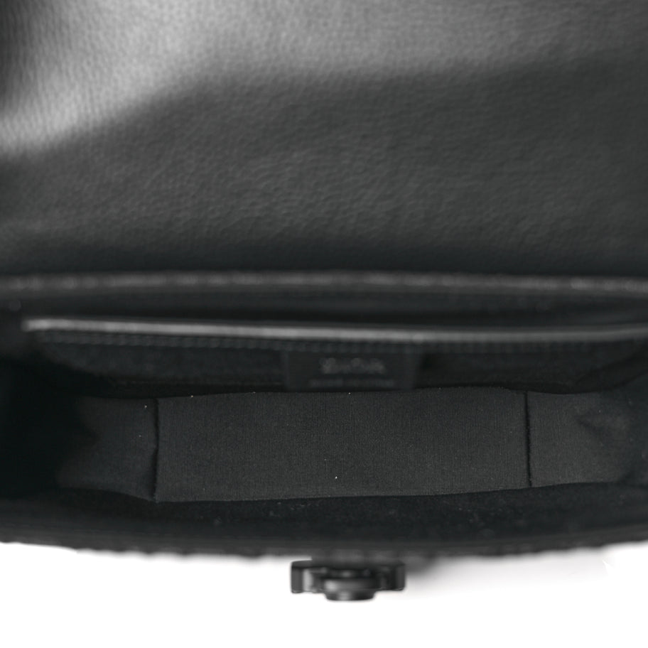 Christian Dior Oblique Jacquard Grained Calfskin Small Saddle Messenger Bag Black Oblique Monogram Image 4