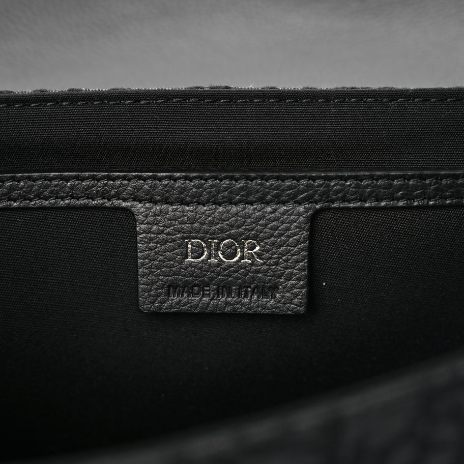 Christian Dior Oblique Jacquard Grained Calfskin Small Saddle Messenger Bag Black Oblique Monogram Image 5