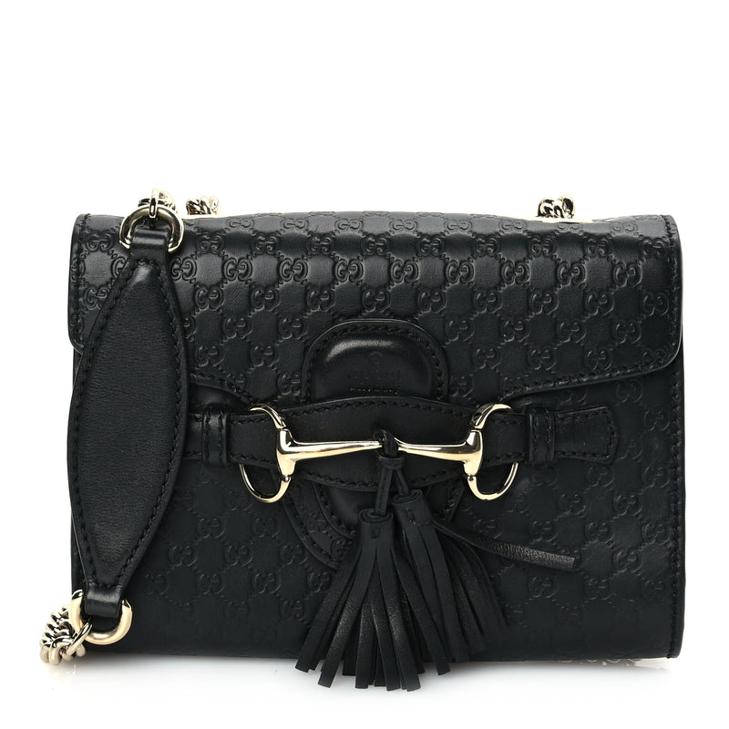  Gucci Microguccissima Mini Emily Shoulder Bag Black