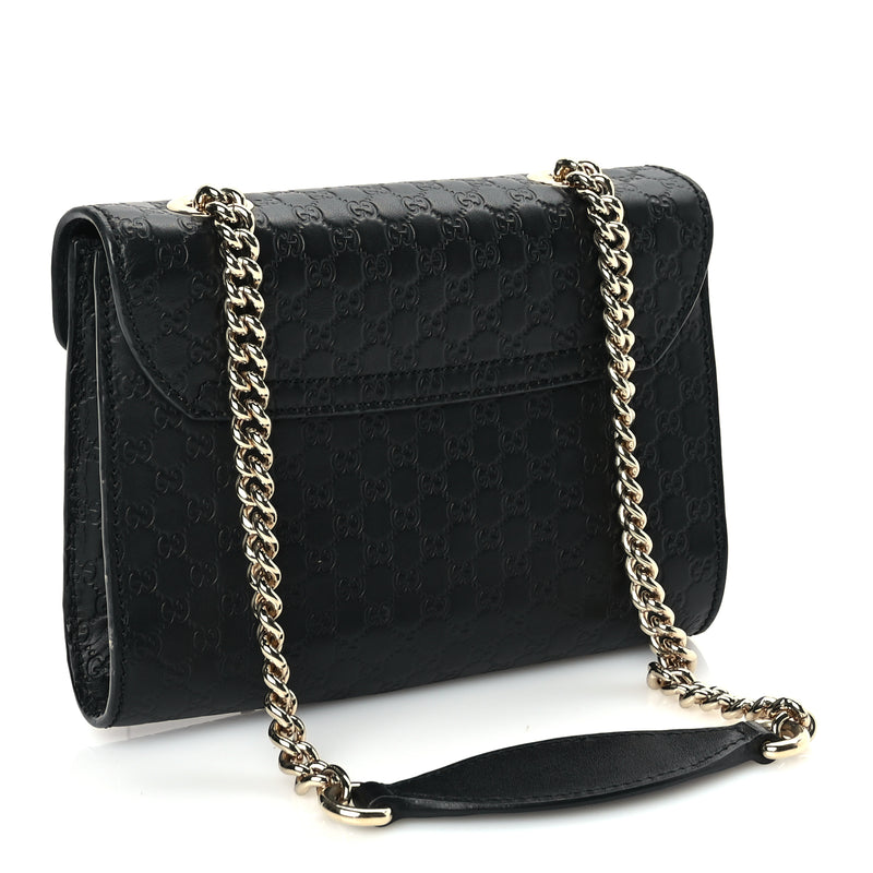  Gucci Microguccissima Mini Emily Shoulder Bag Black