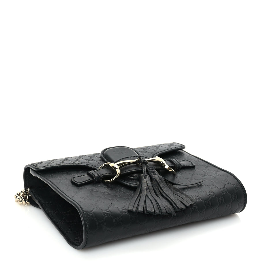 Gucci Microguccissima Mini Emily Shoulder Bag Black Image 3