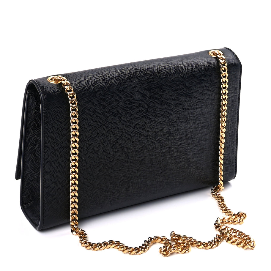 Saint Laurent Grain De Poudre Medium Classic Monogram Kate Satchel Black Image 2