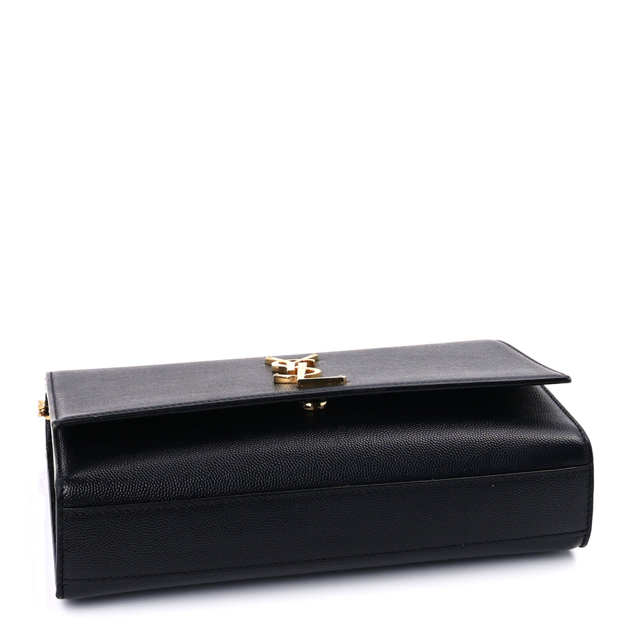 Saint Laurent Grain De Poudre Medium Classic Monogram Kate Satchel Black Image 3