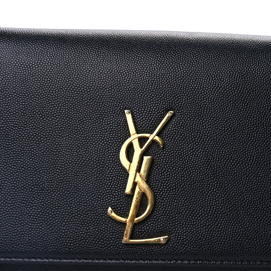 Saint Laurent Grain De Poudre Medium Classic Monogram Kate Satchel Black Image 6