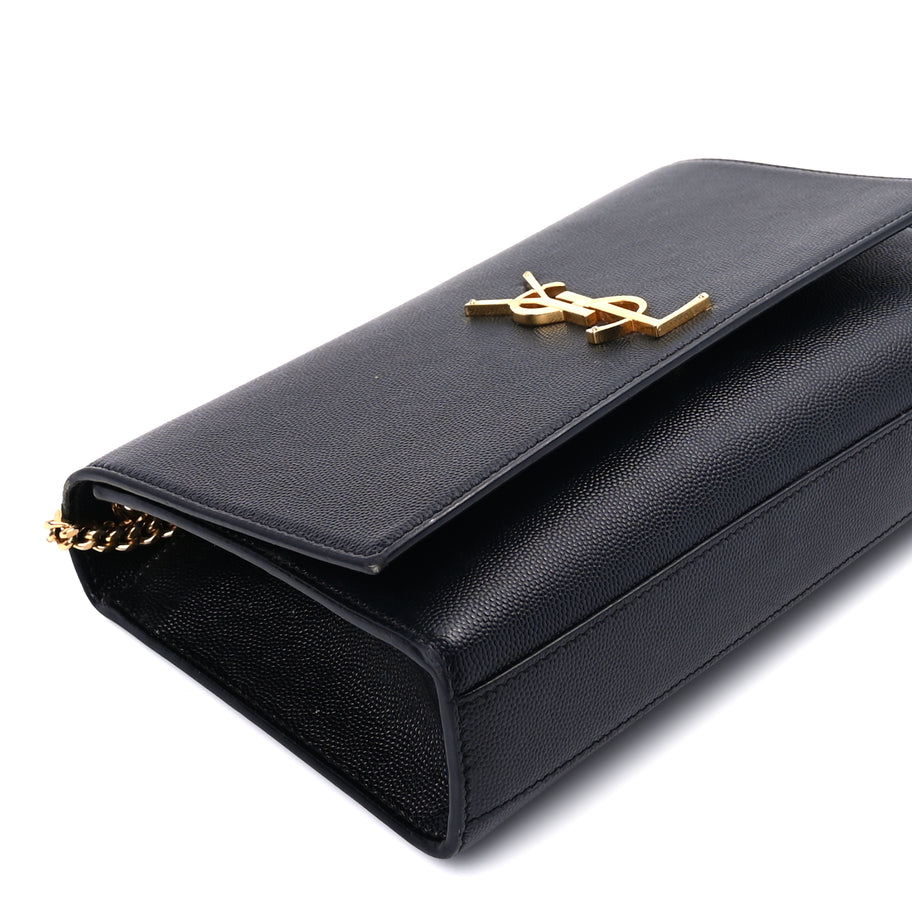 Saint Laurent Grain De Poudre Medium Classic Monogram Kate Satchel Black Image 7