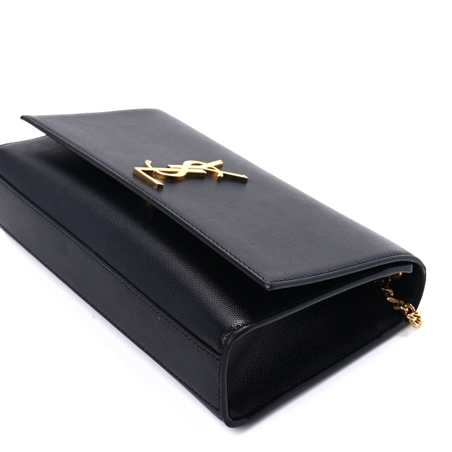 Saint Laurent Grain De Poudre Medium Classic Monogram Kate Satchel Black Image 8
