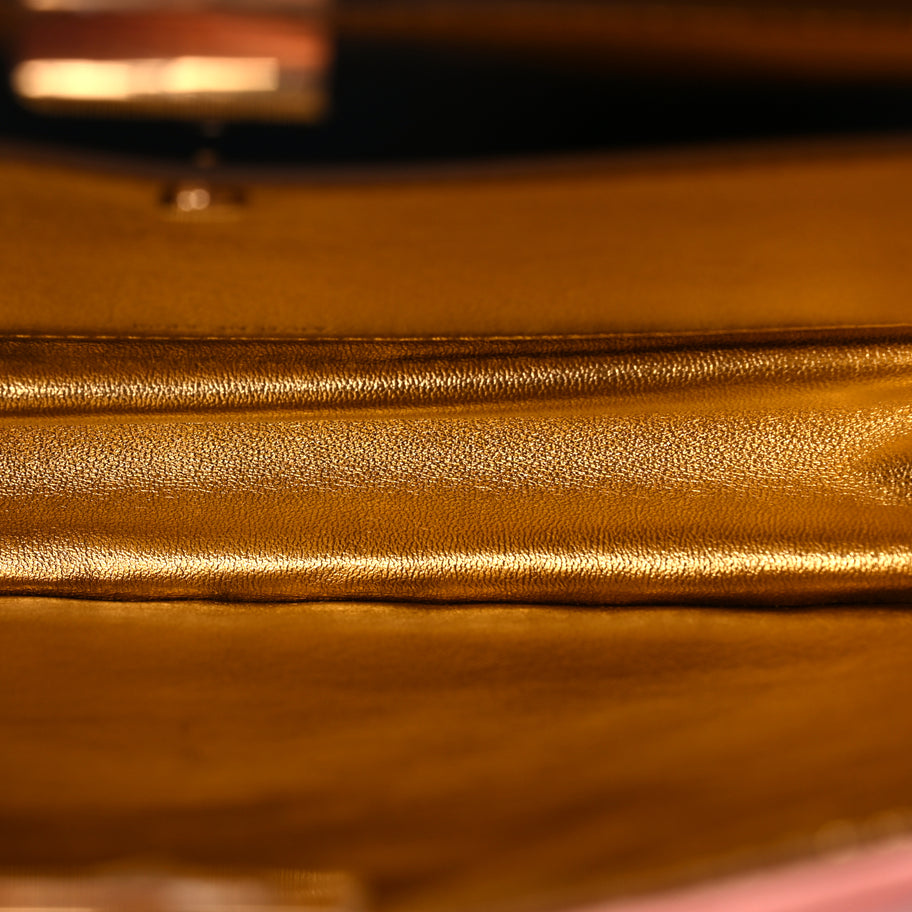 Fendi Raso Satin Trapunatato Medium Peekaboo I SEE U East West Satchel Rosa Quarzo Oro Image 4