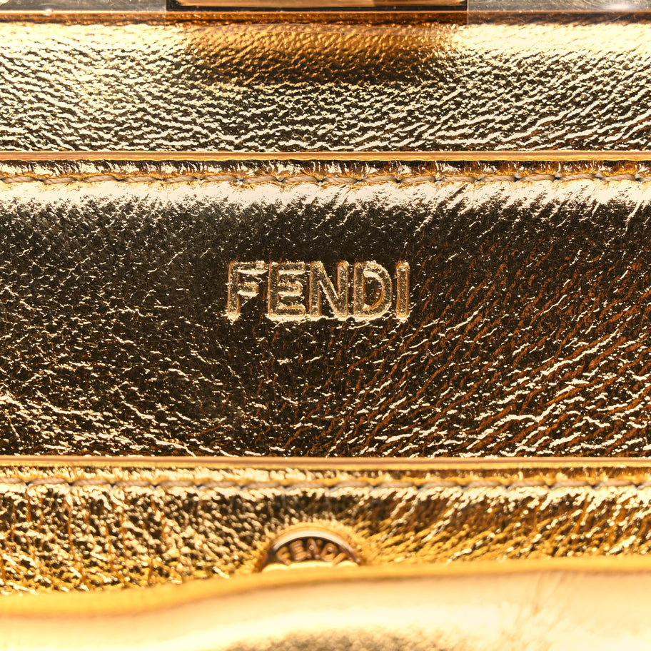 Fendi Raso Satin Trapunatato Medium Peekaboo I SEE U East West Satchel Rosa Quarzo Oro Image 5