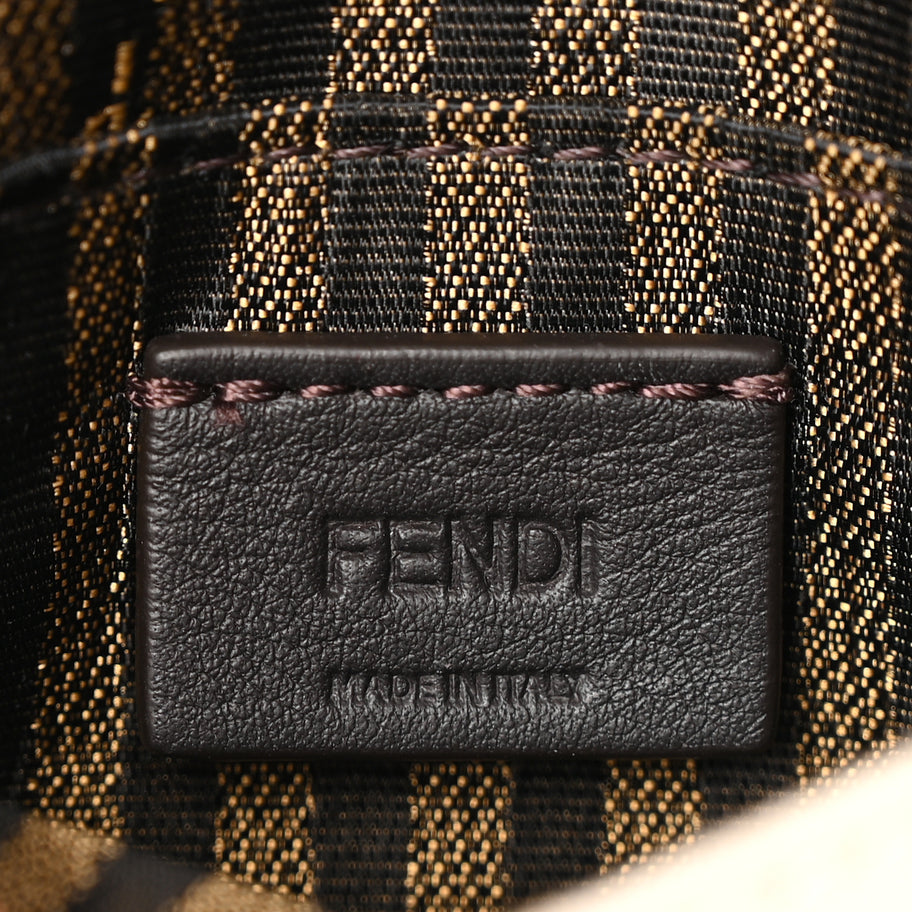 Fendi Canvas Nappa FF Multicolor Embroidered Nano Maxi Buckle Baguette Charm Grezzo Multicolor Latte Image 5