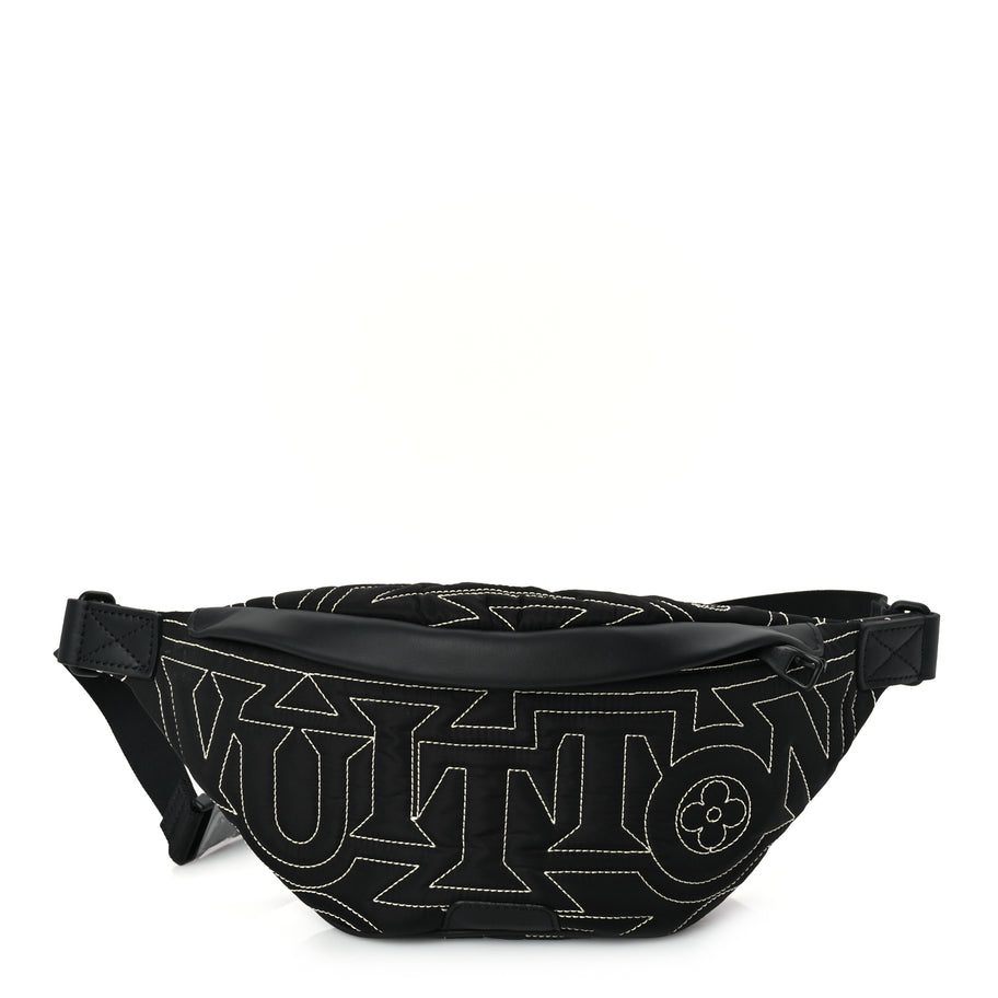 Louis Vuitton Nylon Snow Capsule Embroidered Monogram Bumbag  Black Image 1