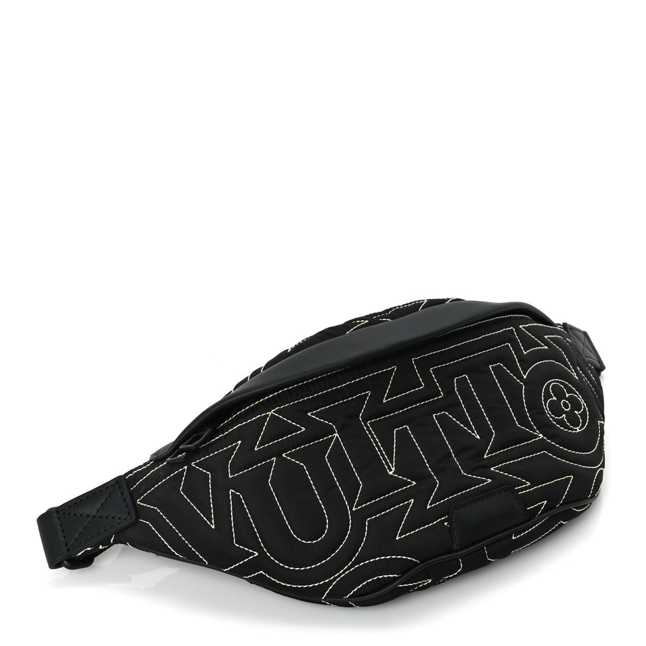 Louis Vuitton Nylon Snow Capsule Embroidered Monogram Bumbag  Black Image 3