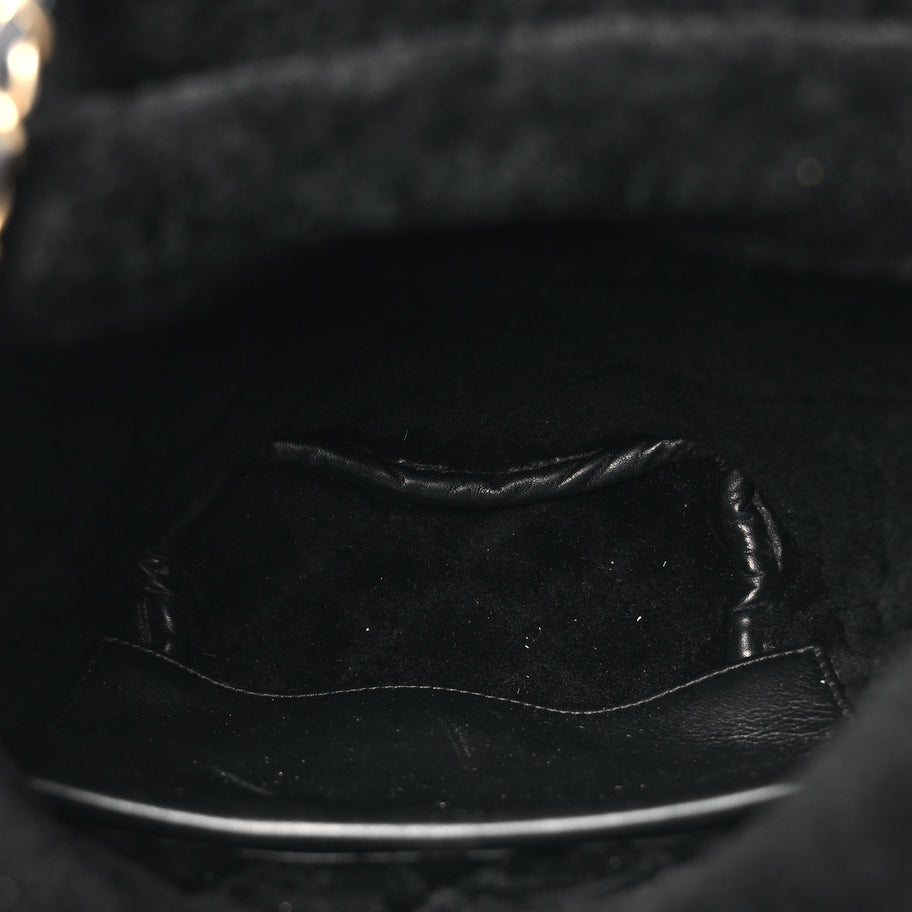 Chanel Lambskin Shearling Quilted CC Backpack Black Image 4