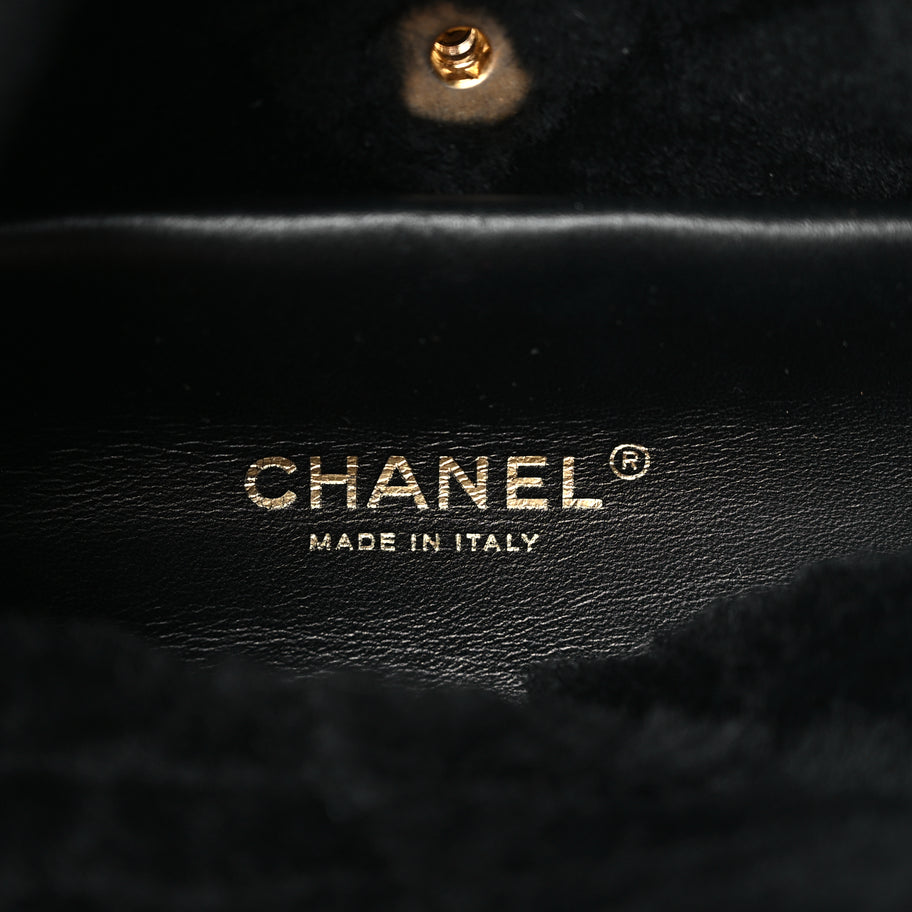 Chanel Lambskin Shearling Quilted CC Backpack Black Image 5