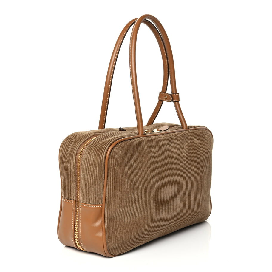 Miu Miu Corduroy Large Beau Top Handle Bag Cinnamon Image 2